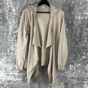 Zenergy Chicos Size 0/S Cashmere Cotton Blend Hooded Drawstring Cardigan Sweater